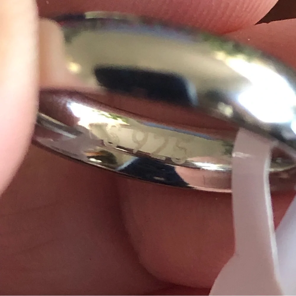 Men’s solid 925 sterling silver 4mm classic dome wedding band NWT 9